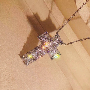 Vintage Cross Pendant 925 Silver Hiphop Necklace For Party Wedding