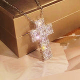 Vintage Cross Pendant 925 Silver Hiphop Necklace For Party Wedding