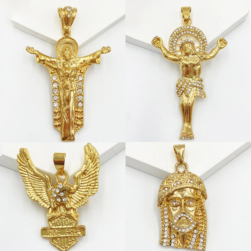 Vintage Copper Plated Jesus Pendant Necklace, 60cm/80cm Chain
