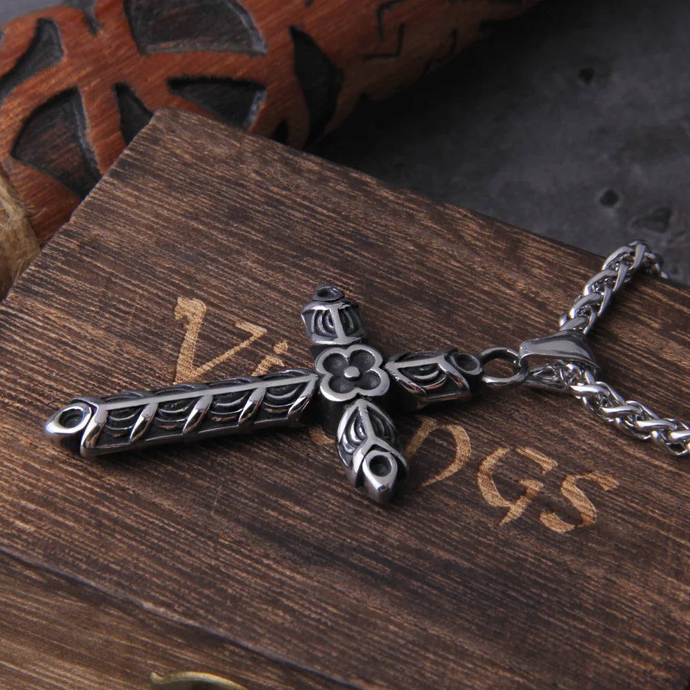 Vintage Cross Pendant Necklace for Women Men Goth Choker Jewelry