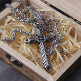 Vintage Cross Pendant Necklace for Women Men Goth Choker Jewelry