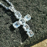 Vintage Cross Pendant Filled Engagement Wedding Pendants Necklace for Women