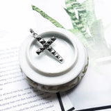 Vintage Cross Pendant with Stud, 925 Sterling Silver