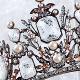 Vintage Crystal Beads Tiara Headband Baroque Crown