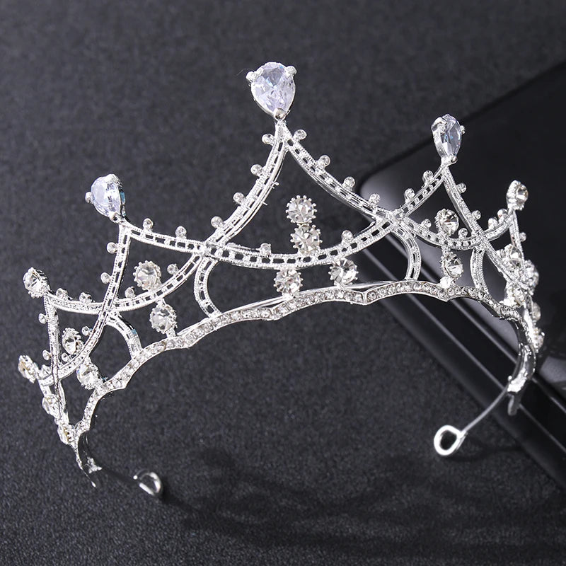 Vintage Crystal Rhinestone Prom Tiaras Crown for Women Queen Wedding