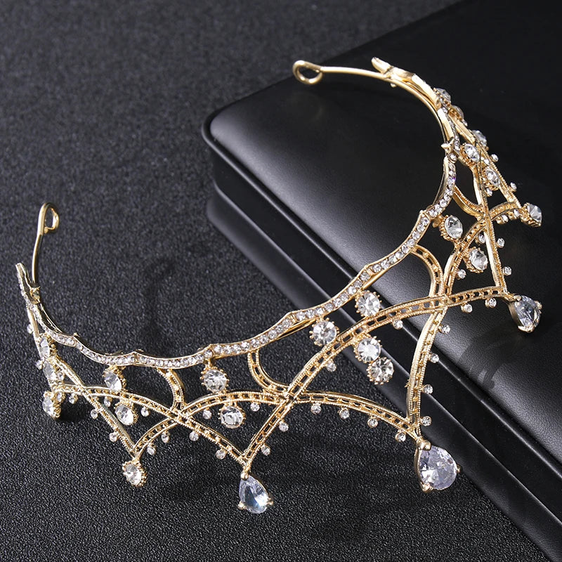 Vintage Crystal Rhinestone Prom Tiaras Crown for Women Queen Wedding