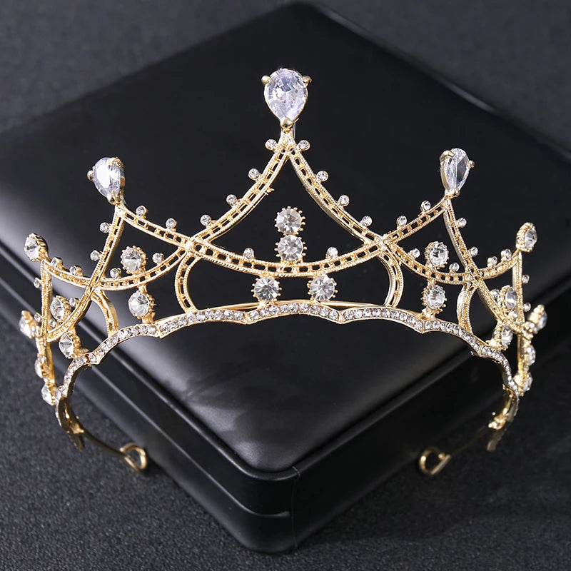 Vintage Crystal Rhinestone Prom Tiaras Crown for Women Queen Wedding