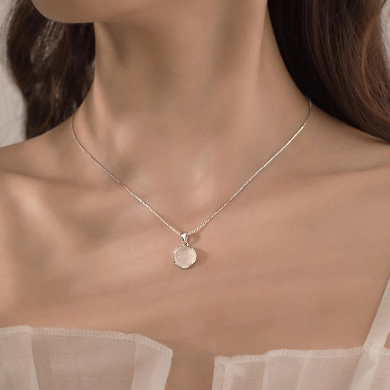 Vintage Crystal Silver Clavicle Chain Necklace For Women Girls