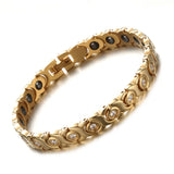 Vintage Crystal Stainless Steel Hematite Bracelet