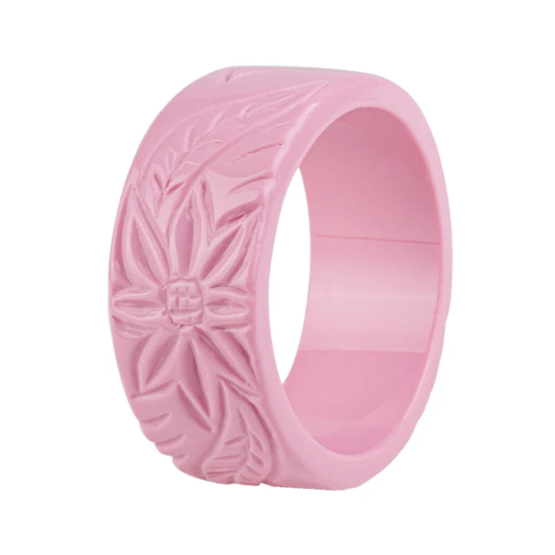 Vintage Engraved Flowers Bracelet for Women