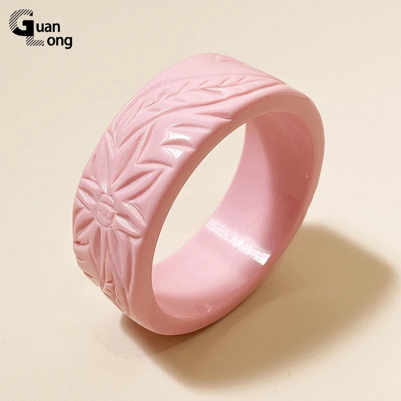 Vintage Engraved Flowers Bracelet for Women