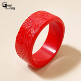 Vintage Engraved Flowers Bracelet for Women