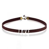 Vintage Name Letters Brown Velvet Chokers Necklace for Women