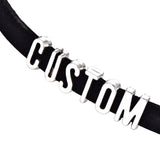 Vintage Name Letters Brown Velvet Chokers Necklace for Women