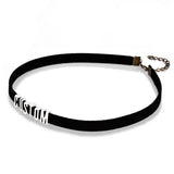 Vintage Name Letters Brown Velvet Chokers Necklace for Women