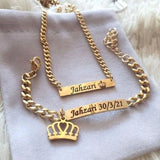 Vintage Name Necklace For Women Personalized Cuba Chain Bar Necklaces Pendant