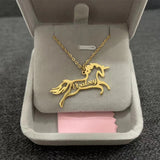 Vintage Horse Name Necklace Stainless Steel Choker Pendant