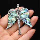 Vintage Angel Wings Abalone Shell Brooch Pins