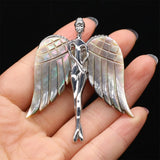 Vintage Angel Wings Abalone Shell Brooch Pins