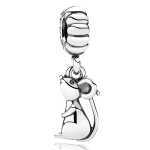 Vintage Chinese Zodiac Pendant Charm 925 Sterling Silver Animal Bead DIY Jewelry