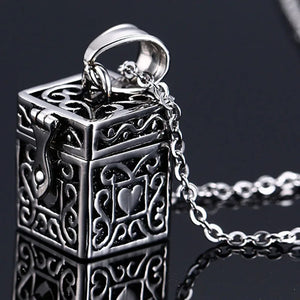 Vintage Cylinder Openable Cremation Funeral Jewelry Stainless Steel Tibetan Box