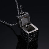 Vintage Cylinder Openable Cremation Funeral Jewelry Stainless Steel Tibetan Box