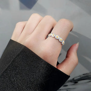 Vintage Daisy Flower Rings Adjustable Opening Finger Ring