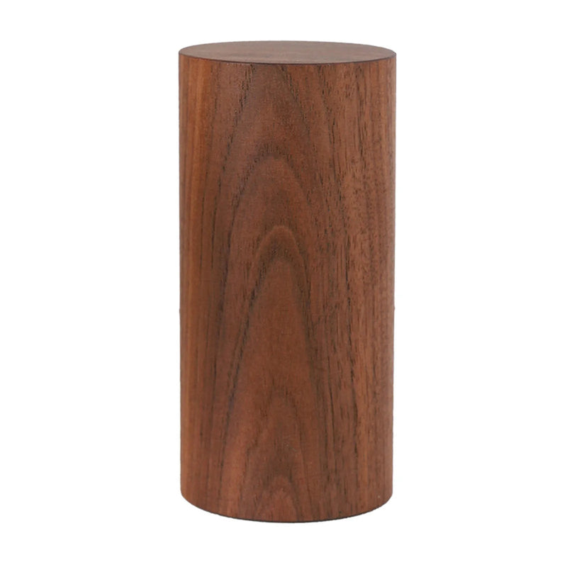 Vintage Dark Brown Cylinder Walnut Wood Jewelry Display Stand