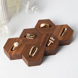 Vintage Walnut Wood Jewelry Display Stand Storage Column