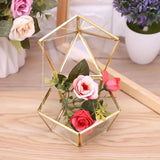 Vintage Glass & Brass Jewelry Chest Geometric Terrarium Window Box