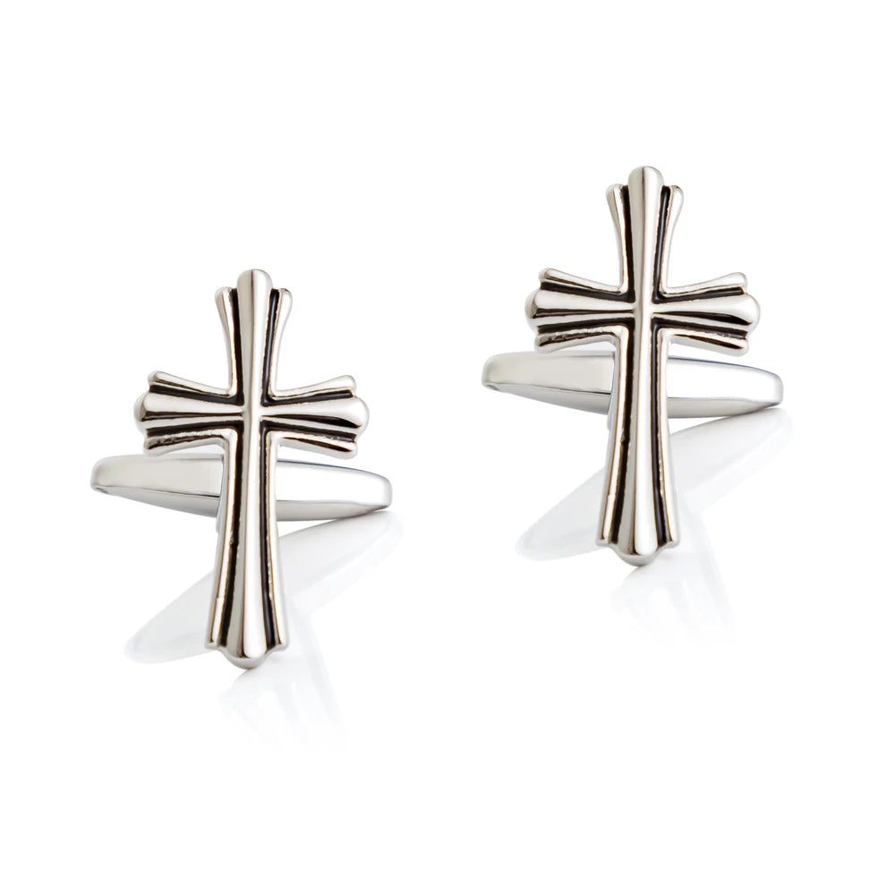Vintage Cross Cufflinks for Men Classic Suit Shirts Buttons Wedding Accessories