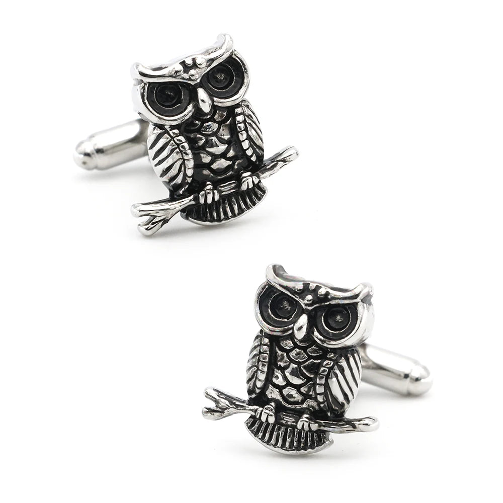 Vintage Owl Cufflinks For Men Copper Material Cuff Links