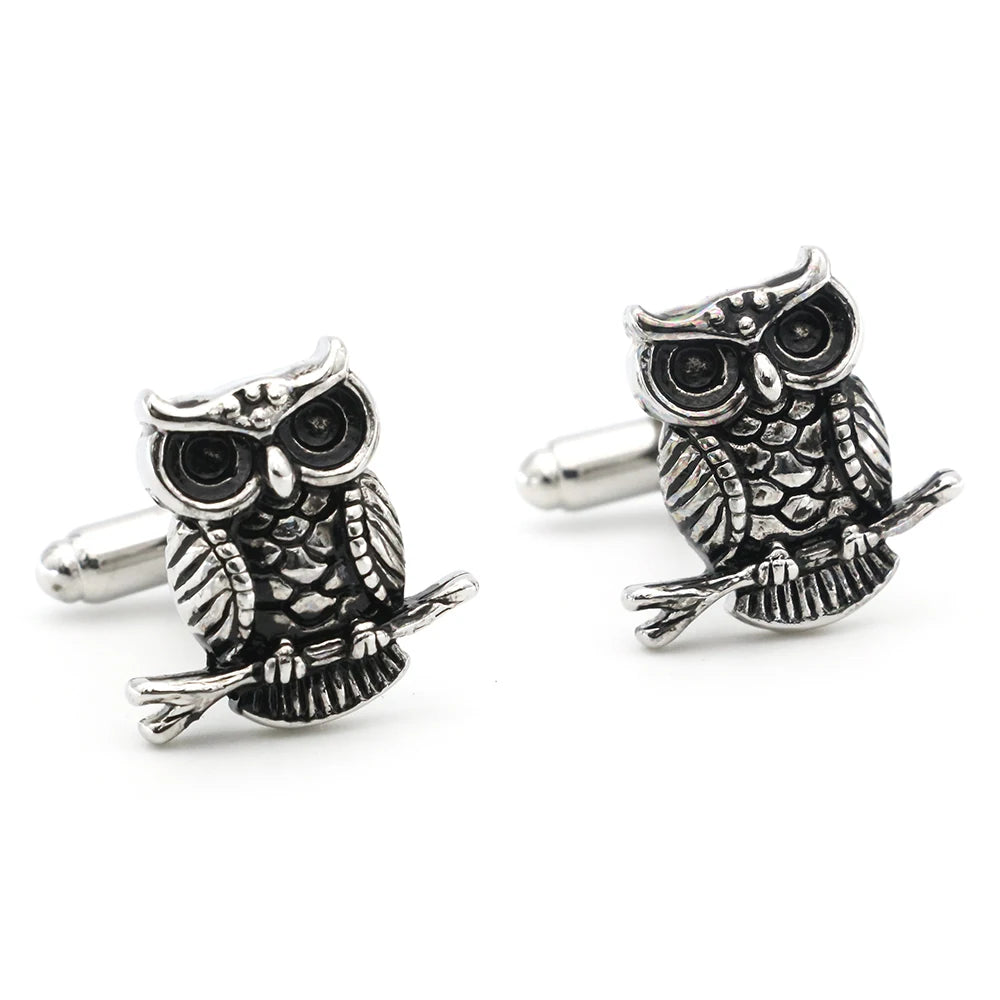 Vintage Owl Cufflinks For Men Copper Material Cuff Links