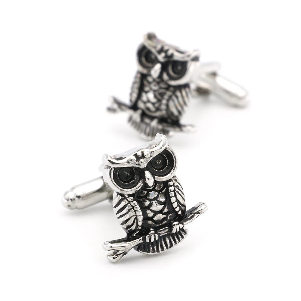Vintage Owl Cufflinks For Men Copper Material Cuff Links