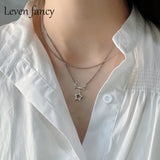 Vintage 925 Sterling Silver Bone Star Choker Necklace