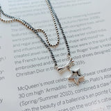 Vintage 925 Sterling Silver Bone Star Choker Necklace