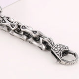Vintage Dog Bone Link Chain Men's Bracelet Stainless Steel 11MM Wide