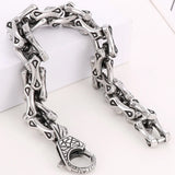 Vintage Dog Bone Link Chain Men's Bracelet Stainless Steel 11MM Wide