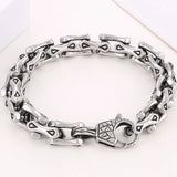 Vintage Dog Bone Link Chain Men's Bracelet Stainless Steel 11MM Wide