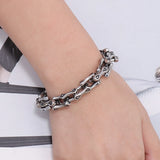 Vintage Dog Bone Link Chain Men's Bracelet Stainless Steel 11MM Wide