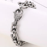 Vintage Dog Bone Link Chain Men's Bracelet Stainless Steel 11MM Wide