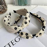 Vintage Dot Print Hair Band Rabbit Ear Knotted Headband For Women