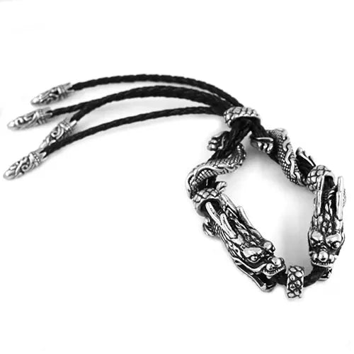 Vintage Double Dragons Stainless Steel Bracelet