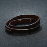 Vintage Double Layer Leather Bracelet Punk Wrap Bracelets Hand Strap