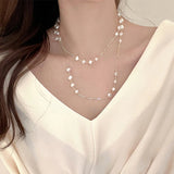 Vintage Double Layer Pearl Necklace Female Personalized Necklace