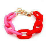 Colorful Acrylic Chunky Chain Bracelets Punk Jewelry