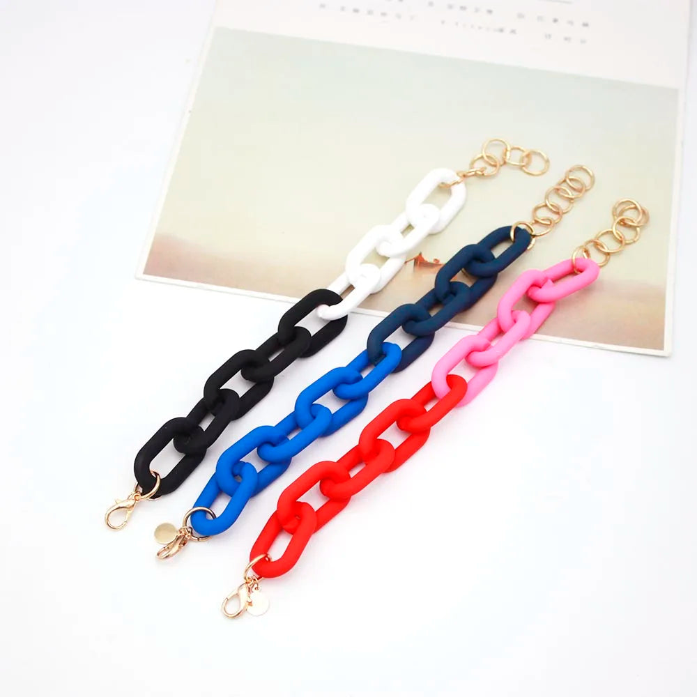 Colorful Acrylic Chunky Chain Bracelets Punk Jewelry