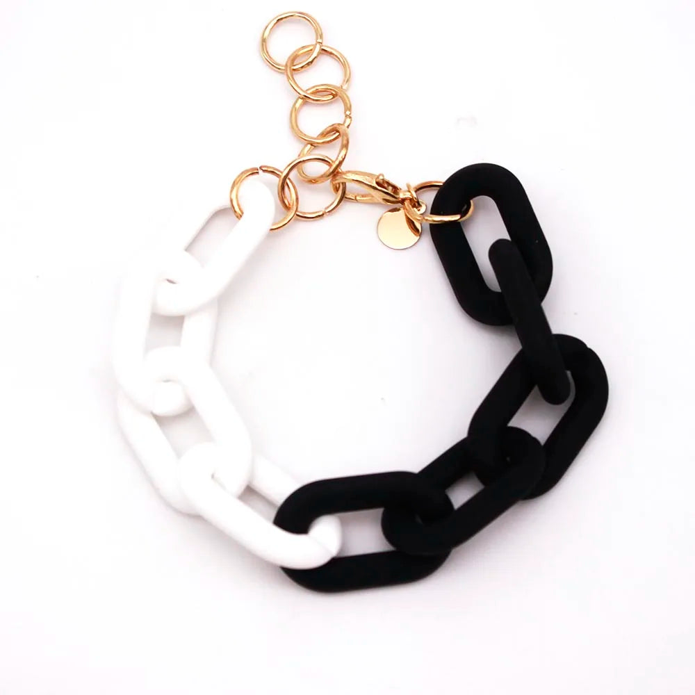 Colorful Acrylic Chunky Chain Bracelets Punk Jewelry
