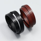 Vintage Double Layers Leather Bracelet Rope Wrap Wristband