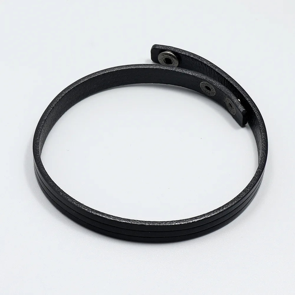 Vintage Double Layers Leather Bracelet Rope Wrap Wristband